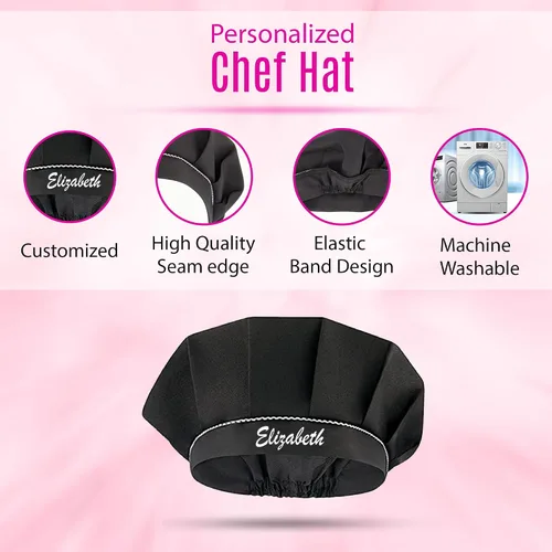 Vista 3 de Juego de delantal personalizado y sombrero de chef, bonito disfraz de chef para niños, delantales con bolsillos para cocinar, pintar, fiestas