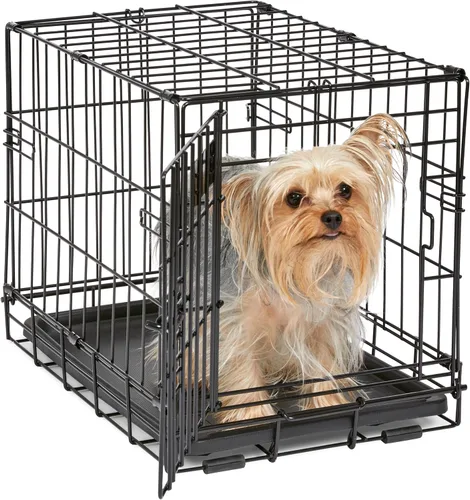 Vista 20 de MidWest Homes for Pets - Canil para perros iCrate de una y dos puertas mejoradas, incluye bandeja a prueba de fugas, patas protectores de suelos