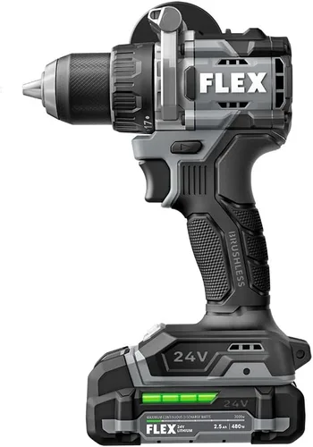 Vista 4 de FLEX Kit de taladro de 2 velocidades sin escobillas de 24 V sin escobillas de 1/2 pulgada y 1000 In-Lbs con (2) batería de litio de 2.5 Ah