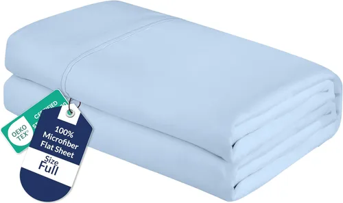 Vista 67 de Royale Linens Sábana Plana Individual – Sábanas Planas de Microfibra Cepillada Ultra Suave 1800 Solamente – Sin Arrugas y Resistentes a las Manchas