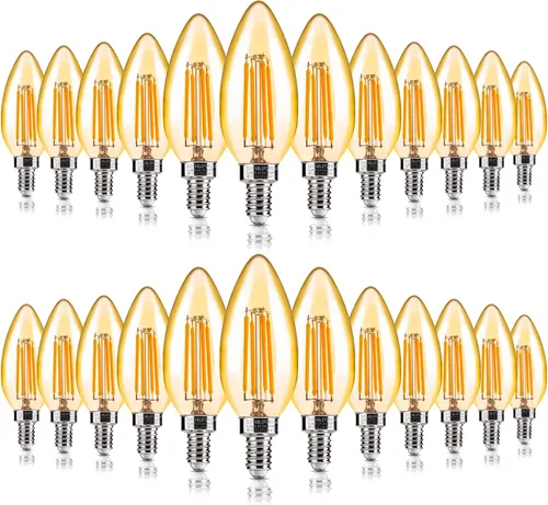 Vista 16 de ALAMPEVER Paquete de 6 bombillas para lámpara de techo, equivalente a 40W, foco E12 de candelabro, foco LED regulable de 330 lm, 2200 K blanco