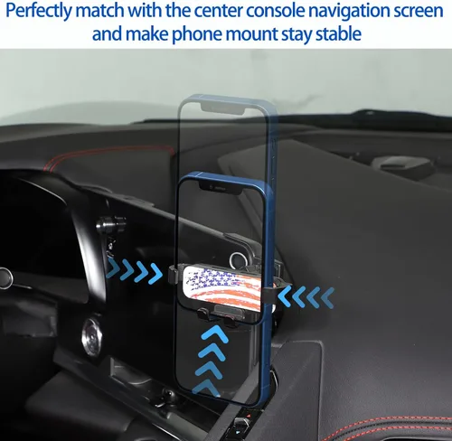Vista 2 de Soporte de teléfono para automóvil compatible con Chevrolet Corvette C8 2020-2025, soporte para teléfono celular para pantalla de navegación