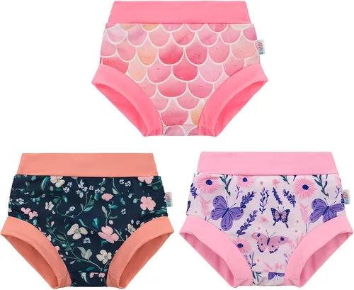Vista 9 de ALVA - Paquete de 3 pañales de natación reutilizables para bebé, UPF 50+ Niño Color 01