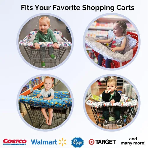 Vista 4 de Suessie Funda para carrito de compras y funda para silla alta con almohada de apoyo de cojín (búhos con cojín)