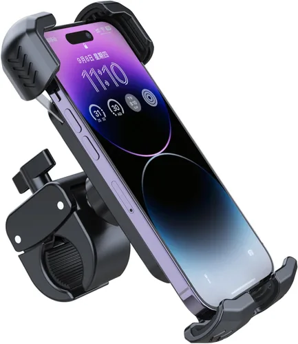 Vista 5 de Soporte de teléfono para bicicleta, soporte para teléfono celular para iPhone 16, 15, 14, 13, Galaxy S24, S23 y teléfono inteligente de 4.5-7