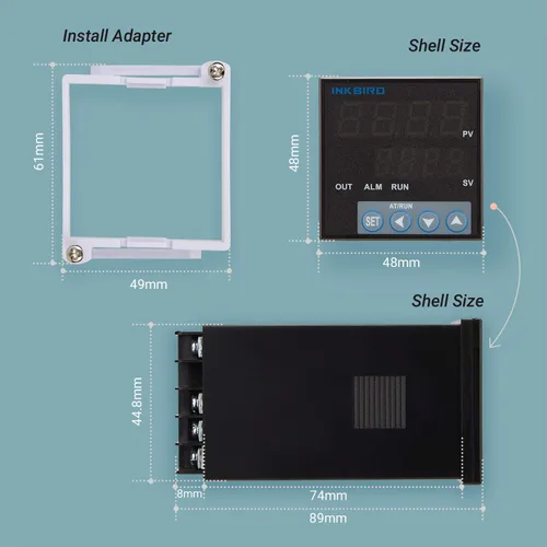 Vista 2 de Kit de controlador de temperatura PID Inkbird, alto voltaje de 100ACV a 240ACV, viene con relé de estado sólido SSR 40DA, termopar tipo K