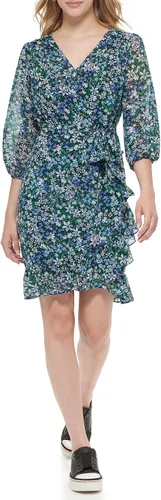 Vista 2 de Karl Lagerfeld Paris Essential Floral Print Womens Dresses with Sleeves