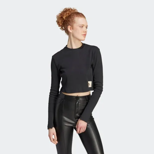 Vista 4 de adidas Camiseta acanalada de rizo francés Lounge para mujer