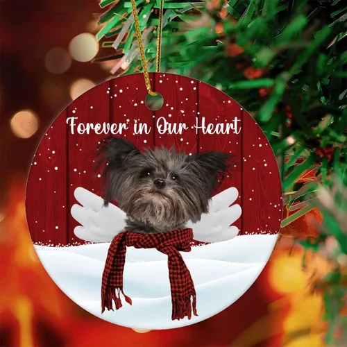 Vista 9 de Forever in Our Heart Ornaments Funny Pet Dogo Argentino with Angel Wings Ornament Christmas Tree Decoration Pet Loss Gifts Pet Memorial Gifts
