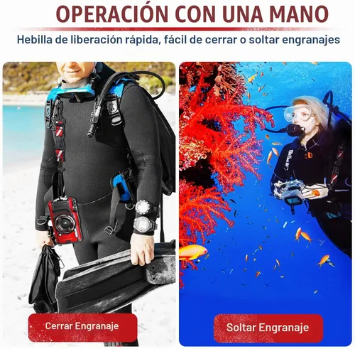 Vista 5 de Paquete de 2 clips de cordón para buceo con hebilla de liberación rápida