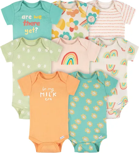 Vista 10 de Onesies Brand - Paquete de 8 mamelucos de manga corta para bebé niña Berry Happy