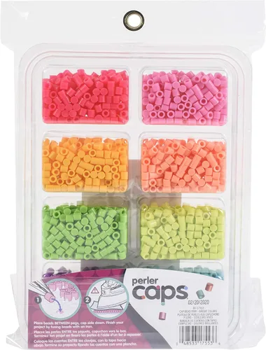 Vista 2 de Perler Bandeja de cuentas con tapas de colores brillantes, 2000 piezas
