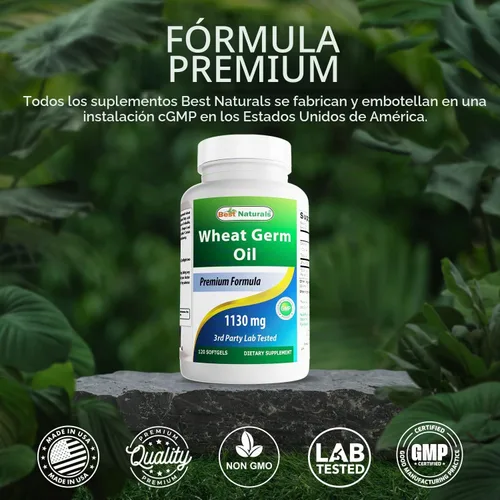 Vista 5 de Best Naturals Aceite de germen de trigo 1130 mg 120 cápsulas blandas (paquete de 2)