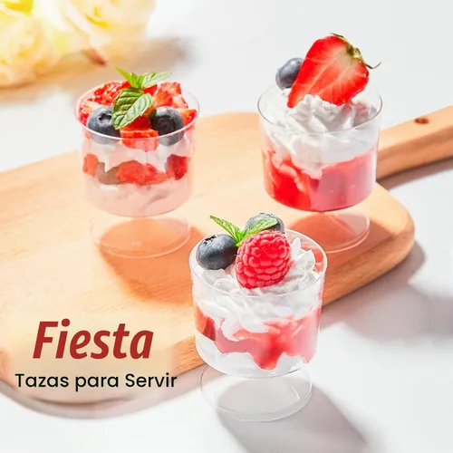 Vista 8 de Zezzxu Mini Copas de Postre de 2 oz con Cucharas, Paquete de 100 Copas Desechables para Aperitivos Copas de Mousse Copas Pequeñas de Plástico tipo