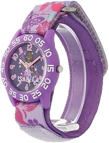 Vista 4 de Disney Reloj analógico de cuarzo para niños, Morado, Reloj de cuarzo