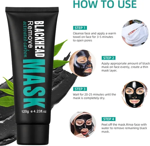 Vista 7 de Mascarilla para Puntos Negros Removedor, Mascarillas para La Cara Facial, Crema para Puntos Negros en La Cara, Removedor de Cabeza Blanca Negra