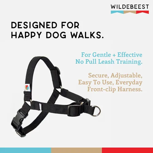 Vista 2 de Wildebeest Arnés sin tirones para perro, cómodos arneses de entrenamiento, diseño eficaz de arnés sin tirones, ideal para perros pequeños
