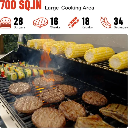 Vista 7 de Monument Grills Parrillas de gas propano de 4 quemadores más grandes de acero inoxidable con kit de asador (2 artículos)