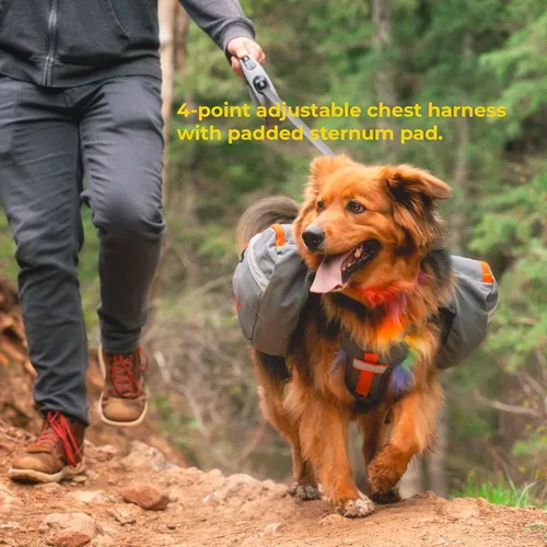 Vista 4 de Mountainsmith K-9 mochila para perro Arnés de mochila canina, ajustable, portador de bolsa de sillín, para senderismo y campamento