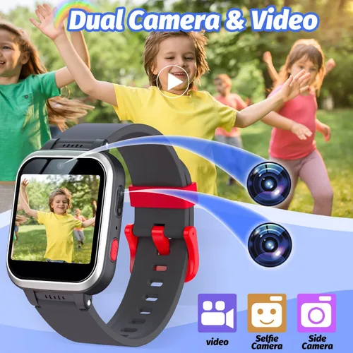 Vista 3 de Reloj inteligente para niños con juegos de rompecabezas, pantalla táctil HD, cámara de video, reproductor de música, podómetro, reloj despertador