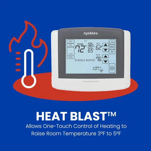 Vista 6 de AprilAire 8910W Termostato programable Wi-Fi de pantalla táctil con control IAQ; compatible con Amazon Alexa y Google Assistant