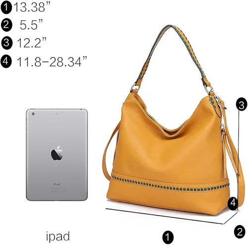 Vista 5 de MKF - Bolso de mano de piel sintética suave para mujer, bolso de hombro con asa superior de moda