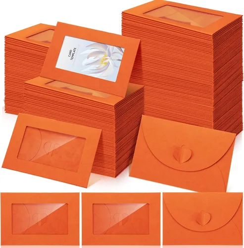 Vista 8 de Uiifan 300 Sobres con Ventana para Tarjetas de Regalo de 4 x 2.8 Pulgadas, Fundas para Tarjetas de Regalo, Mini Sobres con Cierre