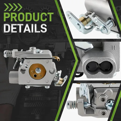 Vista 3 de 309376002 Carburador para motosierra de gas Ryobi RY3714 RY3716 Carb with Gasket Fuel Filter Fuel Line Hose Spark Plug Primer Bulb Adjustment Tool