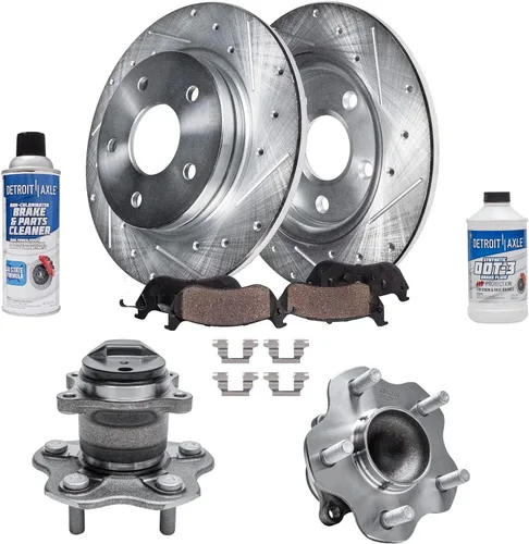 Vista 61 de Detroit Axle - 4 rotores de freno para Chevrolet Cruze 2014 2015 [modelos de motores de gas] Rotores de freno de disco perforados y ranurados