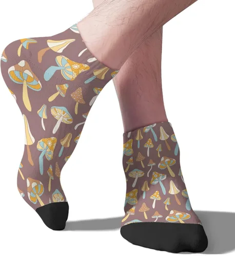 Vista 9 de devor Ankle Socks Men Liner Socks Men's Athletic Sock Trendy Mushrooms Funny Mushrooms Magic Mushrooms Plant Forest Sock