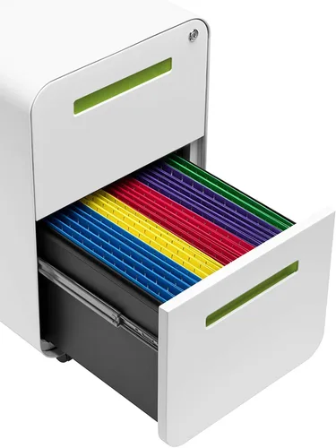 Vista 7 de Laura Davidson Furniture Stockpile - Archivador móvil de 2 cajones con cerradura, archivador de metal para debajo del escritorio, carpetas