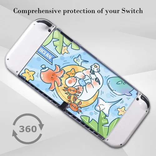 Vista 5 de PERFECTSIGHT Funda protectora compatible con Nintendo Switch OLED Funda antiarañazos a prueba de golpes para NS Switch y Joycon, bonita carcasa