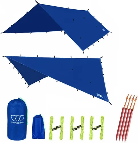 Vista 11 de Gold Armour - Toldo para lluvia para hamaca de lona, calidad premium, 14.7 pies, 12 pies, 10 pies, 8 pies, cubierta de toldo para lluvia, toldo