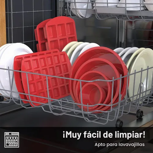 Vista 5 de Juego de moldes de silicona de 4 piezas, moldes redondos antiadherentes