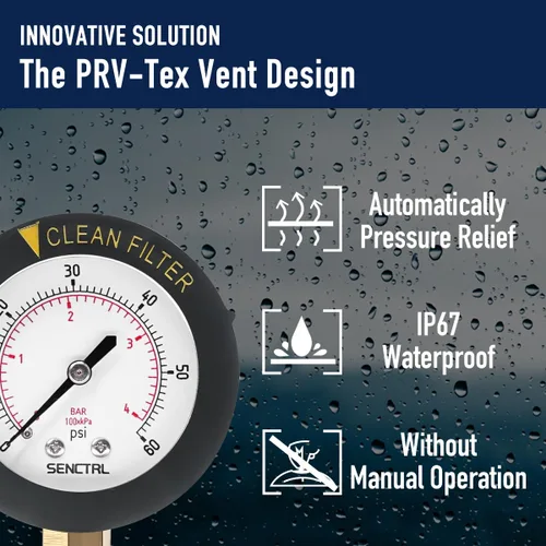 Vista 5 de Medidor de presión de filtro de piscina de 0-60 psi, montaje