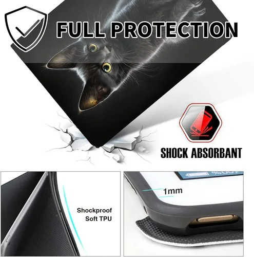 Vista 23 de Funda para tablet Fire 7 (12ª generación, versión 2022), delgada, a prueba de golpes, delgada, de piel sintética, con función de apagado/encendido