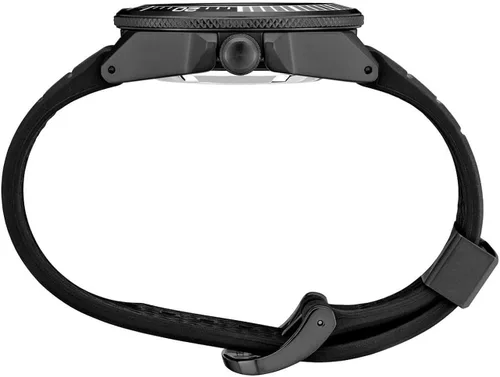 Vista 4 de SEIKO Reloj Seiko Samurai Prospex para hombre con correa de buceo automática con esfera negra chapado en iones de goma SRPH11