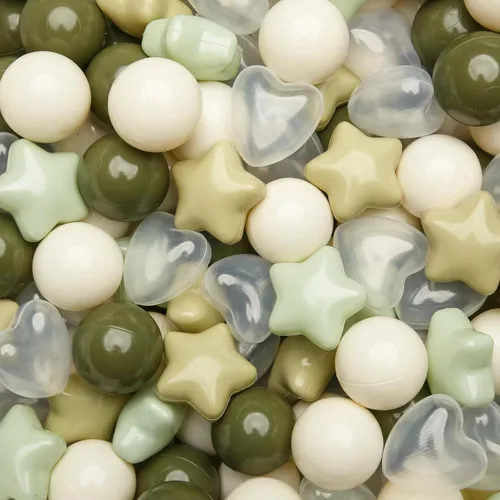 Vista 30 de Bolas de hoyo de TRENDPLAY en forma de estrella y corazón para niños pequeños - 50, 100, 200, 500 piezas de bolas de plástico para diversión y juego