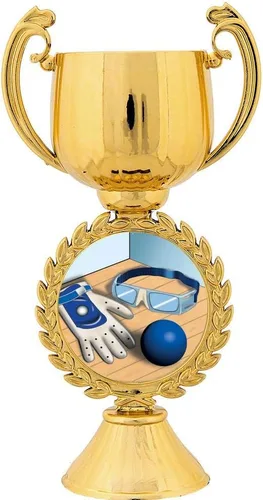 Vista 2 de Crown Awards Trofeo de balonmano personalizado, copa de oro de 7.1 in con grabado personalizado gratuito