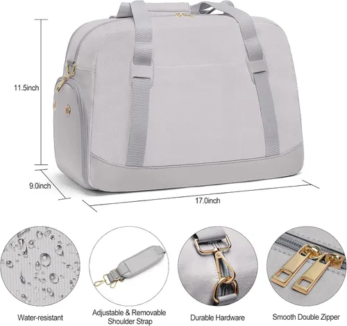 Vista 6 de Bolsa deportiva de gimnasio para mujer, bolsas de entrenamiento deportivas con compartimento para zapatos y bolsillo húmedo, pequeñas bolsas
