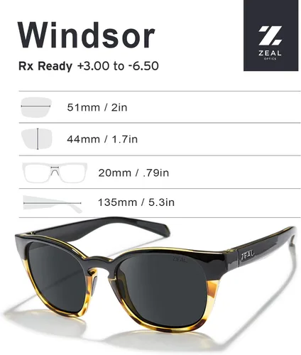 Vista 17 de Zeal Optics - Windsor - Polarized Sunglasses Women and Men - Plant-Based Sunglasses with Proflex Rubber for Stability
