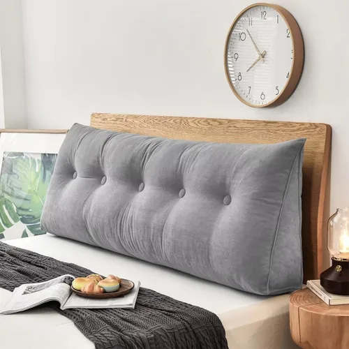 Vista 9 de Cabecera triangular grande con respaldo de cuña y respaldo de posicionamiento, almohadas de lectura, almohadas de cuña para cama de día, litera
