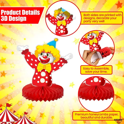 Vista 4 de KatchOn, Centros de mesa de carnaval para mesas, paquete de 9, decoraciones de carnaval Carnival Theme Party Decorations Carnival Centerpieces