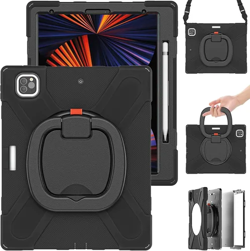 Vista 44 de Funda para iPad Air de 3ª generación – Funda resistente para niños con soporte giratorio, soporte para lápices y correa de transporte para iPad