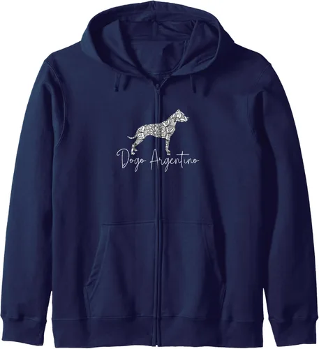 Vista 6 de Dogo Argentino Dog Owner Lover Gifts for Dog Mom Dog Mandala Zip Hoodie