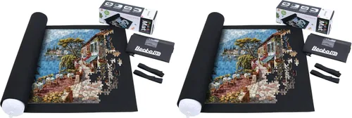 Vista 9 de Becko US Tapete enrollable para rompecabezas con bolsa de almacenamiento con cordón, tapete enrollable de fieltro para un fácil transporte