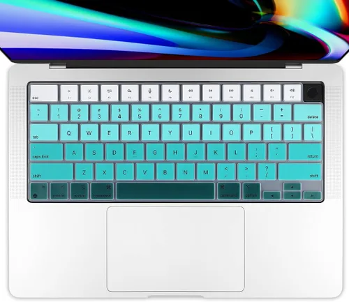 Vista 15 de Batianda Funda de teclado de color degradado prémium para MacBook Pro de 14 pulgadas Pro de 16 pulgadas 2024 2023 M4 M3 M2 M1 Pro/Max Chip y MacBook
