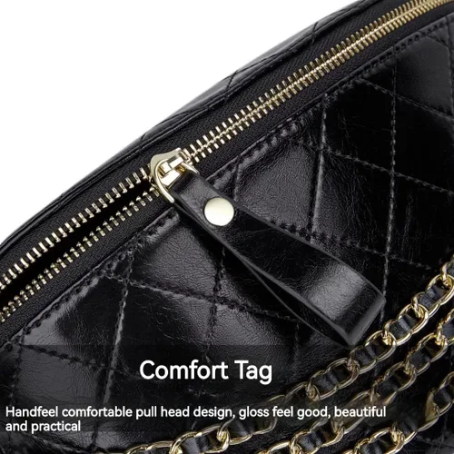 Vista 6 de Riñoneras para mujer, bolsa cruzada con correa ajustable para mujer, bolsa de cintura de cuero de moda, Negro -, Casual