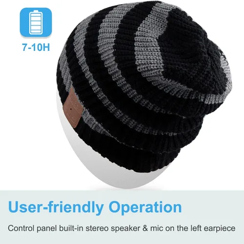 Vista 47 de Rotibox - Gorro inalámbrico con Bluetooth para deportes al aire libre, regalo de Navidad.