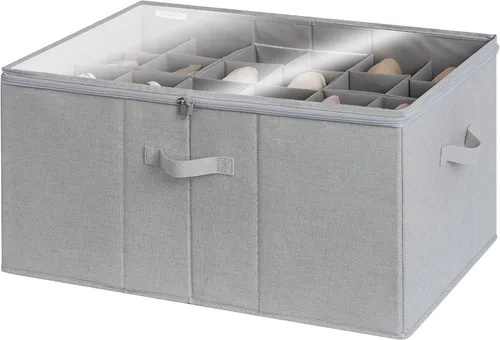 Vista 24 de Organizador de zapatos StorageWorks para clóset, cabe hasta 16 pares, contenedores de almacenamiento para zapatos con divisores ajustables y Beige